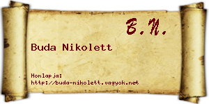Buda Nikolett névjegykártya